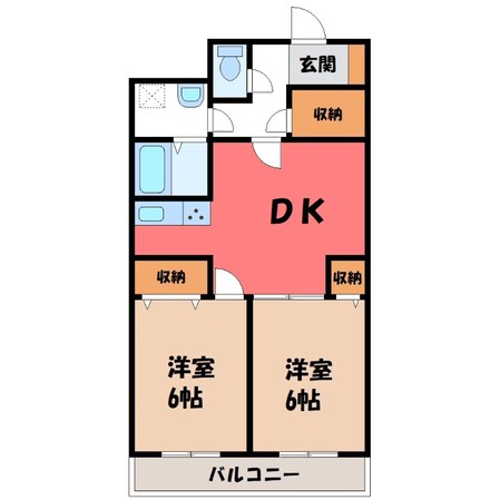 真岡駅 徒歩10分 5階の物件間取画像